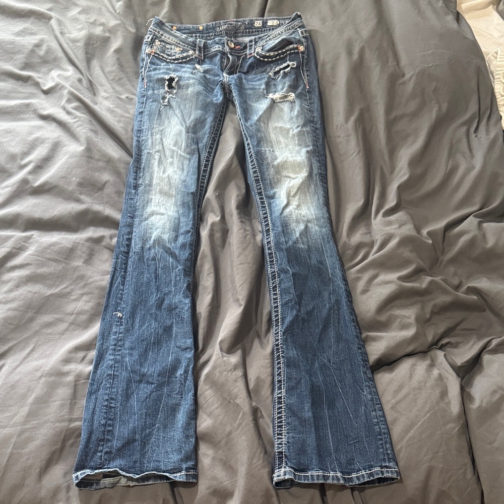 Distressed Blue bootcut women’s miss mes